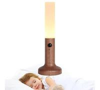 Fruusv Motion Sensor Night Light, Magnetic Motion Light with Wooden Base, 3000 K Cordless Wall Sconces, Bedside Table Lamp for Bedrooms, Living Rooms, Portici, Hallways & Stairs