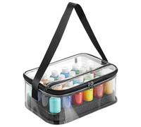 Fruusv Paint Storage, Transparent Art Organizer, Portable Dispenser Box, Holds 24 Bottles 2 FL Oz, Craft Supply Bag, Ideal for Travel, Oil Paints, Models, Ink, Airbrush Projects, 4.7in