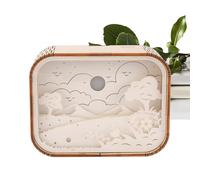 Fruusv Papercut Night Light, lampada notturna 3D Shadow Box Night Lamp, USB-Charging Decorative Bedside Light, Unique Layered Paper Art Lamp, Ideal for Home, Bedroom, and Nursery, 15 x 9 x 15 cm, 200