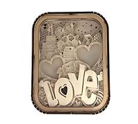 Fruusv Papercut Night Light, lampada notturna 3D Shadow Box Night Lamp, USB-Charging Decorative Bedside Light, Unique Layered Paper Art Lamp, Ideal for Home, Bedroom, and Nursery, 15 x 9 x 15 cm, 200