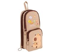 Fruusv Pencil Case Cute, Capybara Panda Pen Holder, 6-Layer Aesthetic Organizer, Large Capacity Pencil Pouch, Multi-Compartment Stationery Storage, For School, Office & Art Supplies