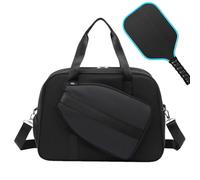 Fruusv Pickleball Racket Bag, Sports Paddle Shoulder Bags, Wet-Dry Separation Storage, Shoe Compartment with Detachable Strap for Gym, Travel, Court, Work, 18.11x12.99x7.87 inches