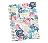 Fruusv Ringed Notebook, A5 Coil Journal, Thick Floral Cover Diary with English Layout, luglio 2025-giugno 2026 Planner for College Note Taking, Bullet Journaling, Work Sketching, 217 x 158 x 15 mm