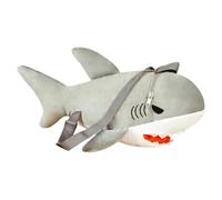 Fruusv Shark Backpack, Cartoon Shark Plush Bag, Soft Kindergarten Home Decoration, 11,81 x 7,87 Inches Aesthetic Stuffed Doll Bookbag, for Boys & Girls, Perfect Birthday Present, grigio, Se référer au