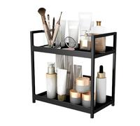 Fruusv Small 2 Tier Desktop Shelf, Compact Bathroom Stand, Space Saving Bookshelf Organizer, Makeup Display Rack, Versatile Kitchen Storage for Living Room and Bedroom