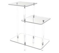 Fruusv Small Acrylic Table,Modern Nightstand Table - Clear 3 Layers Nightstand for Book Living Room Hall Lobby Phone Bedroom Home Apartment Patio