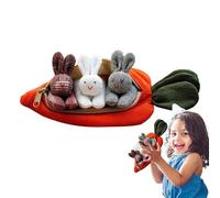 Fruusv Stuffed Bunny with Carrot, Easter Plush Bag, Soft Cuddly Toy, Zipper Storage Pouch, Adorable Bunny Gift, Travel-Friendly Design, for Holiday Decor, Kids & Home Use