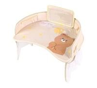Fruusv Toddler Car Seat Lap Tray, Kids Auto Travel Tray, Large-Capacity Desk Organizer, Sturdy Snack & Activity Table, For Books, Tablets, Drinks, Road Trips, Airplane