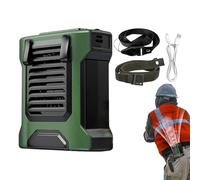 Fruusv Waist Fan, 4-Speed Travel Fan, Built-In Wind Blower, Integrated Flashlight Power Bank, Portable Cooling Device, Ideal to Work, Camping, Summer, Hiking, Fishing, Beach, Construction