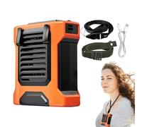 Fruusv Waist Fan, 4-Speed Travel Fan, Built-In Wind Blower, Integrated Flashlight Power Bank, Portable Cooling Device, Ideal to Work, Camping, Summer, Hiking, Fishing, Beach, Construction