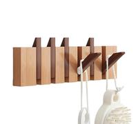 Fruusv Wall Coat Hooks, Hallway Coat Rack, Space-Saving Clothes Hanger, Natural Wood Entryway Organizer, Stylish Multi-Purpose Hook per borse, cappelli e ombrelli, 45 x 14,5 cm, Wood