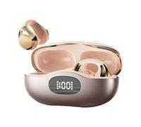 Fruusv Wireless Earbuds with Ear Hooks, Lightweight Open Ears Clip, Ergonomic Noise Cancelling, Comfortable Fit, Aesthetic Design, Ideal for Gym, Running, Workouts, Daily Use, Pink, Red