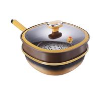 Fry Pan - 12in Pentola Con Coperchio | Padelle Antiaderenti In Lega Di Titanio | Profondi Padele | Padelle Grandi | Da Cucina Per Cuocere A Casa Uova Di Uova Pancake Cottura Elettrica Campe