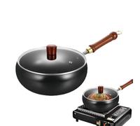 Fry Pan - Pan Wok In Acciaio | Wok In Ferro Con Coperchio E Spatola | Wok E Pentole Saltate | Utensili Da Cucina Compatibili Con Induzione, Gas E Tavoli Da Cottura In Ceramica Elettrica