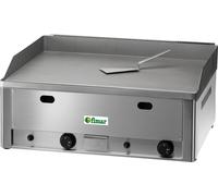 Fry top a gas doppio piastra liscia in ferro bistecchiera professionale ghisa