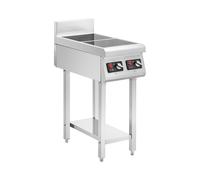 Fry top a induzione con base - 2 x 20 cm - 10 livelli - Timer - Royal Catering RCIK-3500IC2.1