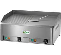 Fry top elettrico doppio piastra liscia e rigata in ferro bistecchiera TF V 400