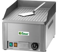 Fry top elettrico singolo piastra rigata in ferro bistecchiera professionale MF
