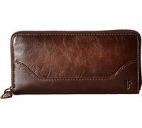Frye Melissa Portafoglio in Pelle Zip Around, Marrone scuro, Taglia unica