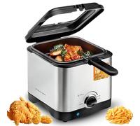 Fryer 1000W Electric Deep Fryer, 2.5 Liter Capacity, Non-Stick Coating, Display Window, Perfect for Crispy Chips and Snacks