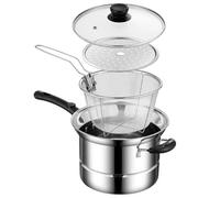 Fryer commerciale - padella in metallo resistente, fornello ad olio di grande capacità, strumento di lunga durata con colino cablato | Strumento da cucina in stile chef professionale per snack, il