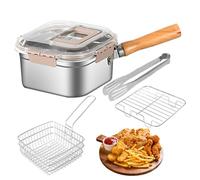 Fryer Fryer - Frying Pot Con Cestino | Padella Da Cucina In Acciaio Inossidabile | Padella Per La Casa | Fryr Non Stick Non Stick | Portatile A Prova Di Fuoriuscita Per Viaggi, All'aperto, Cuc