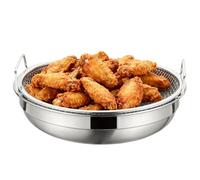 Frying Rack Per Scolare Olio In Eccesso,Griglia Drenante per Grassi con | Manico Termoresistente in Acciaio per Friggere - per Cucina Cibi Fritti Dolci e Grigliate