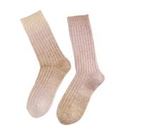 Fryloo Calze Invernali Donne Gradient-Dye Lana Crew Calzini, Calzini di Vitello Termico Invernale Caldo Spesso, Comodi Moda per Dormire Indossamento Quotidiano-1 Pair of L-Purple-One Size