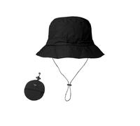 Fryloo Cappello da Pescatore Berretto del Impermeabile Estivo Secchio Campeggio Escursionismo Alpinismo Solare Anti-UV con Borsa di Stoccaggio-Nero-Una Taglia