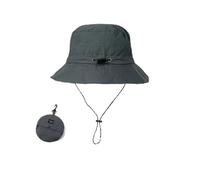 Fryloo Cappello da Pescatore Berretto del Impermeabile Estivo Secchio Campeggio Escursionismo Alpinismo Solare Anti-UV con Borsa di Stoccaggio-Grigio-Una Taglia