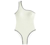 Fryloo Costume da Bagno Donna A Una Spalla Un Pezzo, Stella di Mare Abbellito Monokini con Finitura Nera, Costumi Eleganti per La Spiaggia PisChina Estate