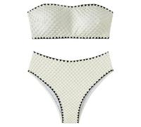 Fryloo Costume da Bagno Donna A Una Spalla Un Pezzo, Stella di Mare Abbellito Monokini con Finitura Nera, Costumi Eleganti per La Spiaggia PisChina Estate