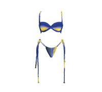 Fryloo Costume Donna 3 Pezzi Bianco da Bagno Una Spalla Intrecciato Taglio Fuori Gonna Maxi Set per La Festa di Spiaggia