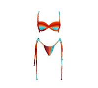 Fryloo Costume Donna 3 Pezzi Bianco da Bagno Una Spalla Intrecciato Taglio Fuori Gonna Maxi Set per La Festa di Spiaggia