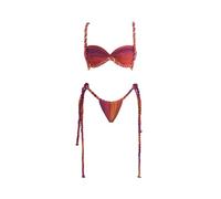 Fryloo Costume Donna 3 Pezzi Bianco da Bagno Una Spalla Intrecciato Taglio Fuori Gonna Maxi Set per La Festa di Spiaggia