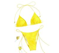 Fryloo Costume Mini Bikini Sexy A Triangolo da Donna - Bagno Micro Perizoma in Due Pezzi per Spiaggia, Piscina, Vacanze Estive-ye1-l