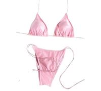Fryloo Costume Mini Bikini Sexy A Triangolo da Donna - Bagno Micro Perizoma in Due Pezzi per Spiaggia, Piscina, Vacanze Estive-pk1-m