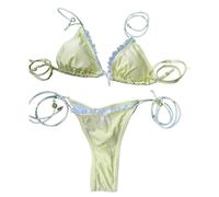 Fryloo Costume Mini Bikini Sexy A Triangolo da Donna - Bagno Micro Perizoma in Due Pezzi per Spiaggia, Piscina, Vacanze Estive-04-ye1-s