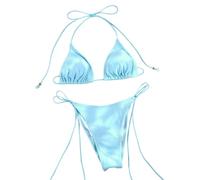 Fryloo Costume Mini Bikini Sexy A Triangolo da Donna - Bagno Micro Perizoma in Due Pezzi per Spiaggia, Piscina, Vacanze Estive-bu1-m