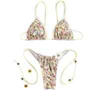 Fryloo Costume Mini Bikini Sexy A Triangolo da Donna - Bagno Micro Perizoma in Due Pezzi per Spiaggia, Piscina, Vacanze Estive-02-ye1-m