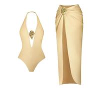 Fryloo Costume Set Bikini Fasciato A Vita Alta da Donna - Bagno Sexy in 3 Pezzi per Spiaggia, Piscina E Vacanze Estive-Come L'Immagine_i-m