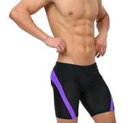 Fryloo Costume Uomini Blocco Colore Nuoto Jammers, Nero Blu Giallo A Secco Rapido Pantaloni da Bagno, Elastica Vita Mesh Foderato Corti-zise No Pad-XL