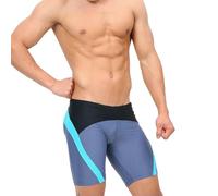 Fryloo Costume Uomini Blocco Colore Nuoto Jammers, Nero Blu Giallo A Secco Rapido Pantaloni da Bagno, Elastica Vita Mesh Foderato Corti-Grey No Pad-m