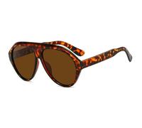 Fryloo occhiali da sole Large Frame Sunglasses Women Men Trendy Fashion Shades Lightweight Face Shaping Eyewear Beach Travel Party Casual Style-c4leopard Tea