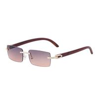 Fryloo Occhiali da Sole,Occhiali Sole polarizzati Strass Quadrati Senza Bordo Unisex Y2k Punk per Il Viaggio