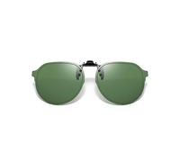 Fryloo Occhiali da Sole Polarized Flip-up Sunglasses for Unisex - Big Size Uv400 Night Vision Driving Fishing Clip-on Eyewear-Dark Green-One