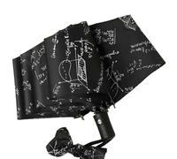 Fryloo Ombrello Pieghevole Automatico con Stampa Formula Matematica, Sole E Pioggia Anti-UV Rivestimento Nero per Studenti, da Viaggio Portatile Uomo Donna