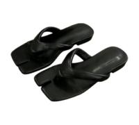 Fryloo pantofole Flip Flops Per Le Donne, Split Toe Soft Sole Summer Beach Scarpe Comode Leggere Antiscivolo Al Coperto All'aperto Casual Vacanze-black-39