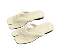 Fryloo pantofole Flip Flops Per Le Donne, Split Toe Soft Sole Summer Beach Scarpe Comode Leggere Antiscivolo Al Coperto All'aperto Casual Vacanze-creamy-white-36