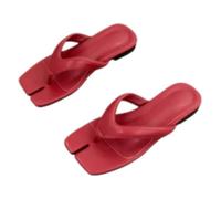 Fryloo pantofole Flip Flops Per Le Donne, Split Toe Soft Sole Summer Beach Scarpe Comode Leggere Antiscivolo Al Coperto All'aperto Casual Vacanze-red-40